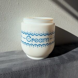 Vintage Gemco Blue & White Garland Creamer Coffee Tea Cream Milk Glass NO LID
